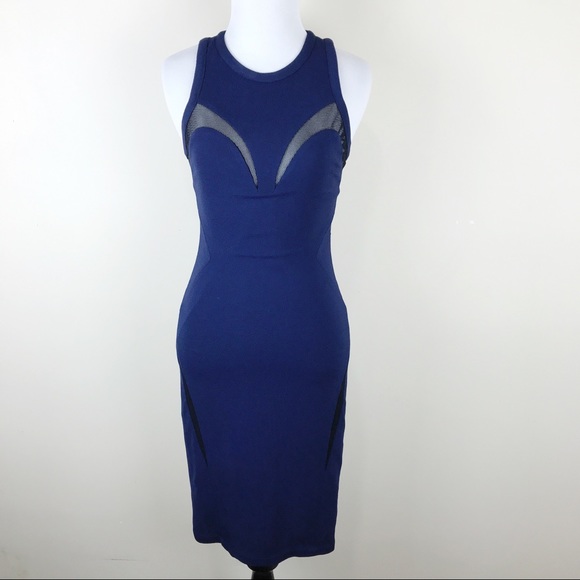 navy midi cocktail dress